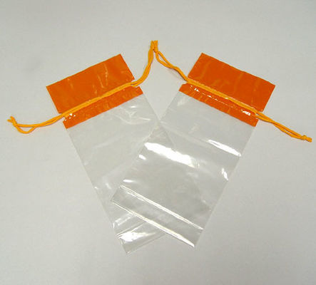 CPE / LDPE Plastic Bag Drawstring Recyclable Printing Rope Bag