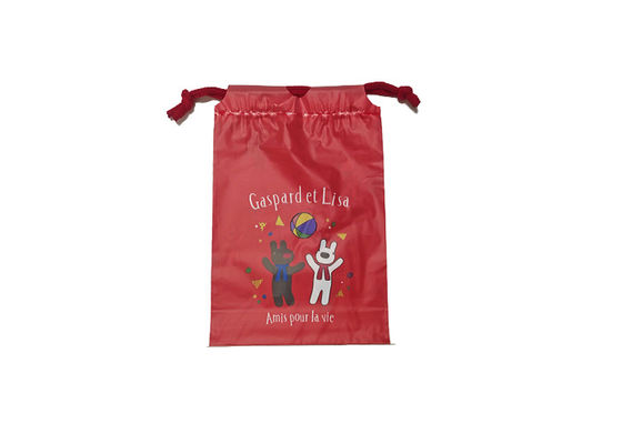 Recyclable Plastic Drawstring Bag Biodegradable Rope Bag LDPE Printing