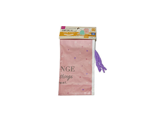 Small Plastic Drawstring Bags Reusable CPE Printing Rope Bag