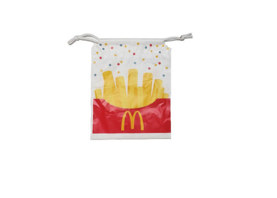 Small Plastic Drawstring Bags Reusable CPE Printing Rope Bag