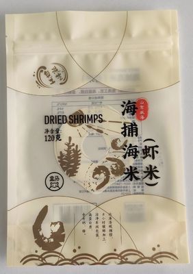 Zipper Three Side Seal Bags Standing Pouch Recyclable Composite Seafood Plastic Bags