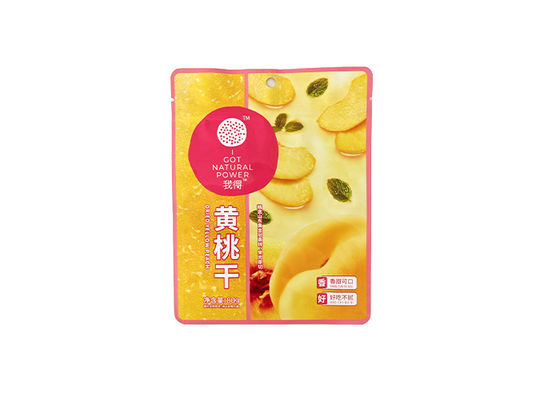 OEM / ODM Composite Plastic Bag Dried Yellow Peach Three Side Seal Pouches